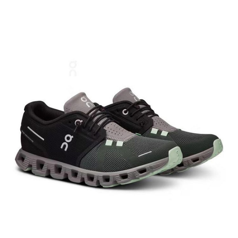 On Running Cloud 5 Sneakers Dam Svarta Olivgröna | SE_ON8021